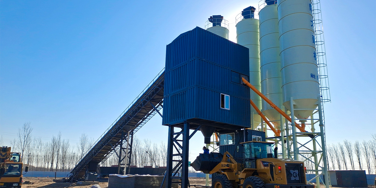 HZS120X箱式皮带搅拌站