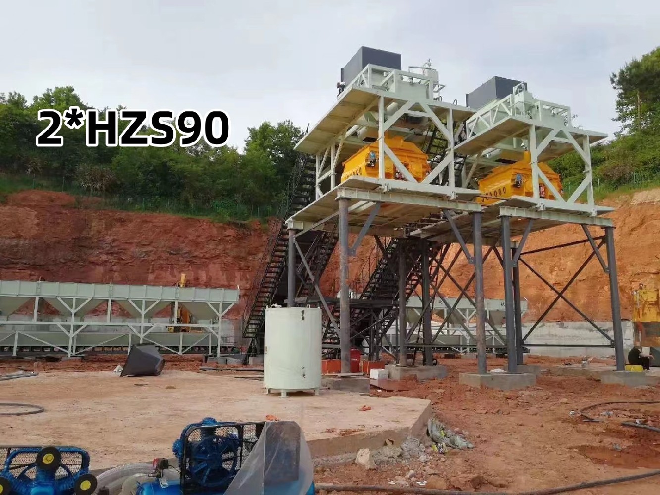 2*HZS90双线搅拌站